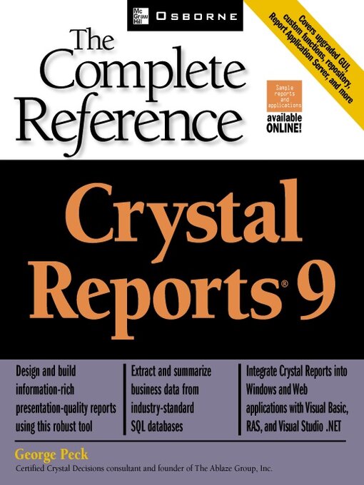 Title details for Crystal Reports 9 by George Peck - Available